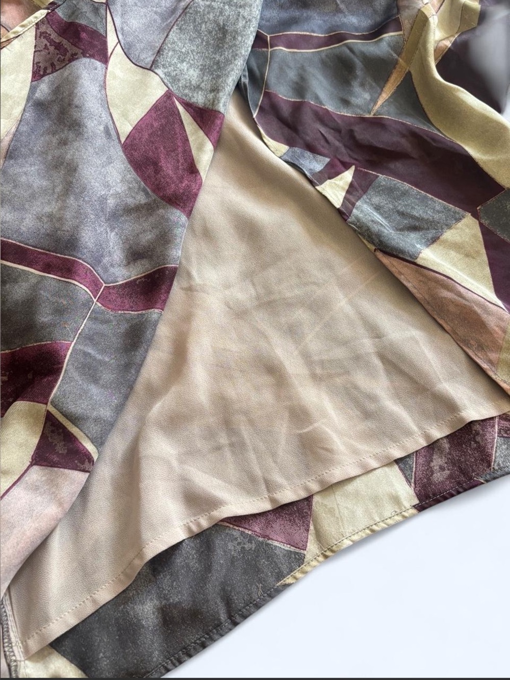 NWT Dress Forum "Umber Mosaic" Abstract Print Tie-Front Midi Shirt Dress - Picture 8 of 9